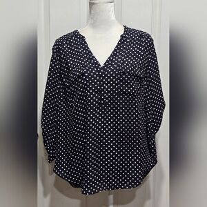 Torrid Black and White Polka Dot Harper Blouse